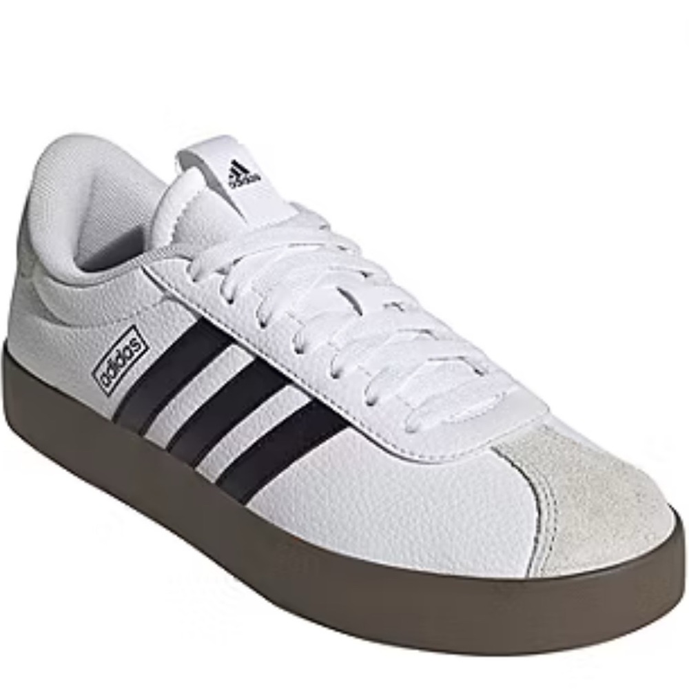 Adidas Women's White Sneakers with Black Accents